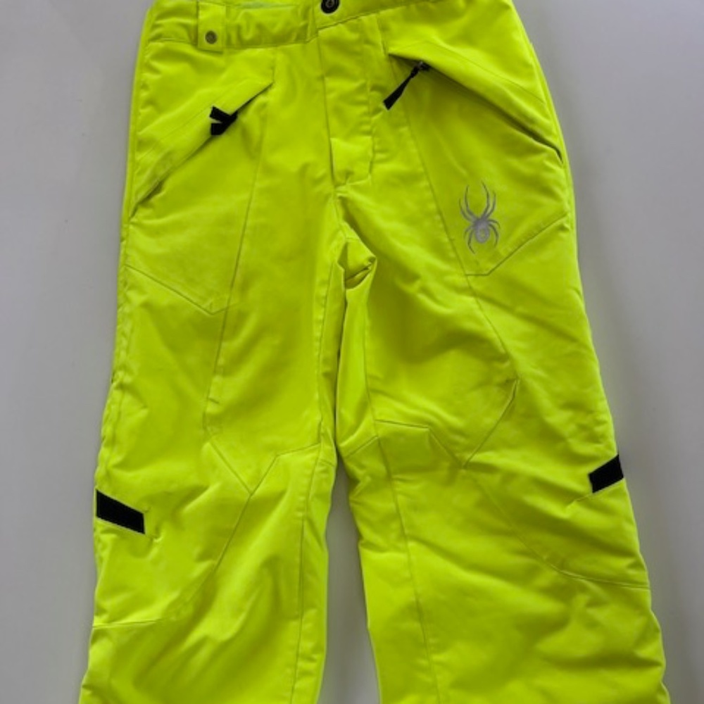 Spyder ski pants teen 12 neon yellow